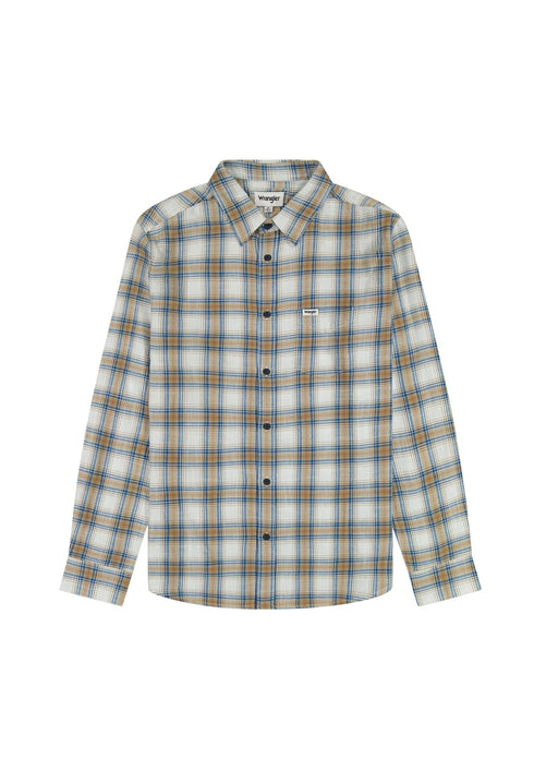 Wrangler Men's 1 Pocket Indigo Shirt In White